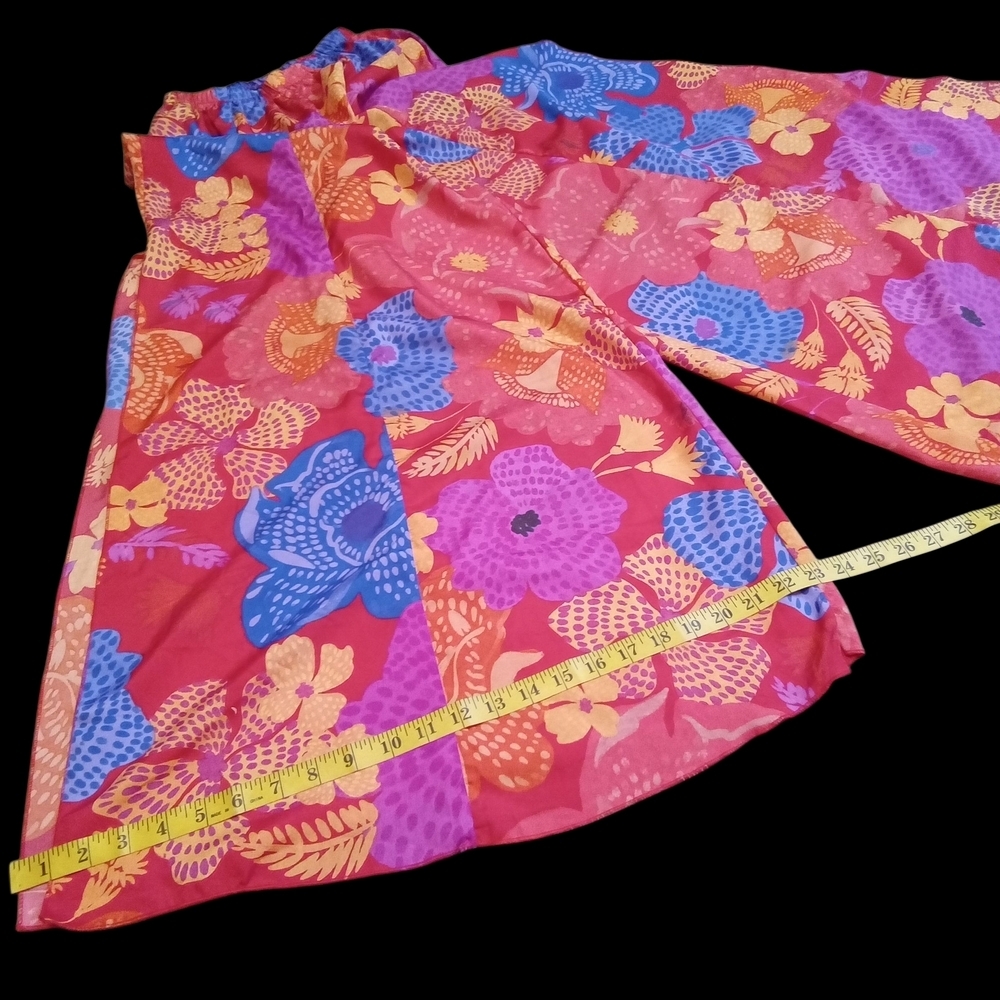 Live 4 Truth Floral Palazzo Wide Leg Slit Leg Multicolor Pants Women Size Small - Picture 14 of 16